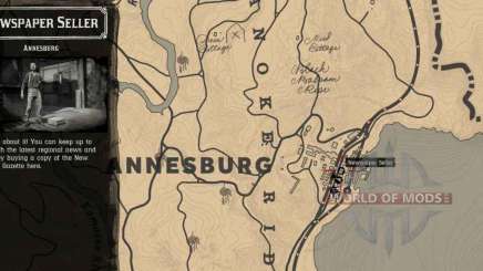 Zeitung Verkäufer in Annesburg-detaillierte Karte