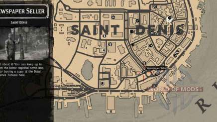 vendeur de journaux à Saint-Denis-carte détaillée