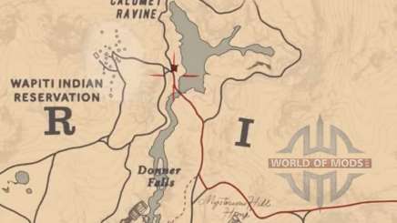 Carte de la grotte du géant dans RDR 2