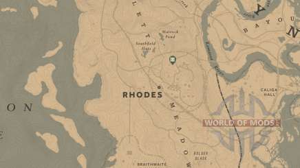 Carte de L'emplacement de Rhodes dans RDR 2