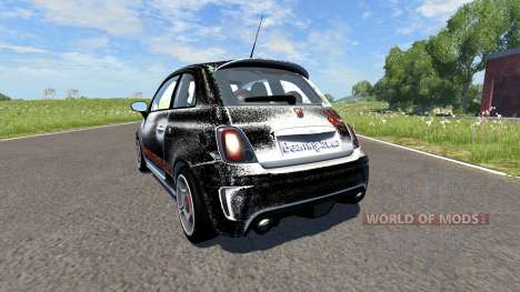 Fiat 500 Abarth White and Black pour BeamNG Drive