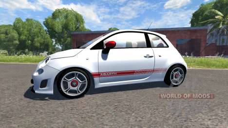 Fiat 500 Abarth White pour BeamNG Drive