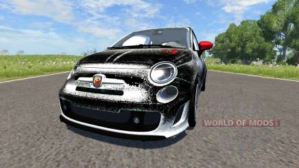 Fiat 500 Abarth White and Black pour BeamNG Drive