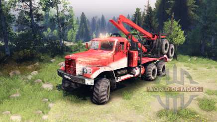 KrAZ-255 dans la couleur rouge pour Spin Tires