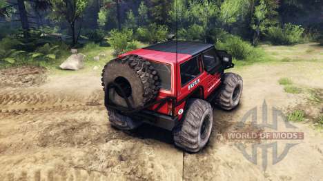 Jeep Cherokee XJ v1.3 Rough Country red clean pour Spin Tires