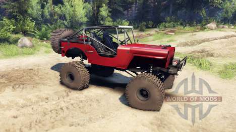 Jeep Willys red pour Spin Tires