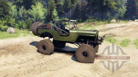 Jeep Willys green pour Spin Tires