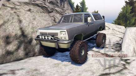 Dodge Ramcharger II 1991 grey and white pour Spin Tires