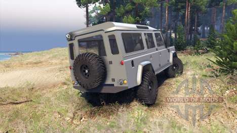 Land Rover Defender 110 silver pour Spin Tires