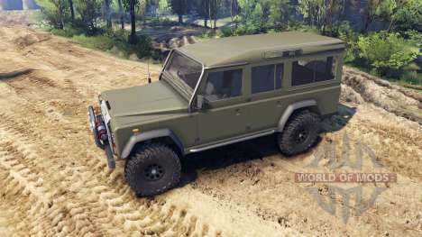 Land Rover Defender 110 flat green pour Spin Tires