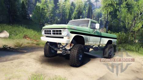Ford F-200 1968 green and white pour Spin Tires
