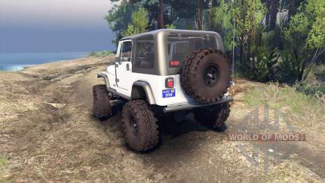 Jeep YJ 1987 white pour Spin Tires