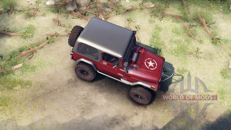 Jeep YJ 1987 maroon pour Spin Tires