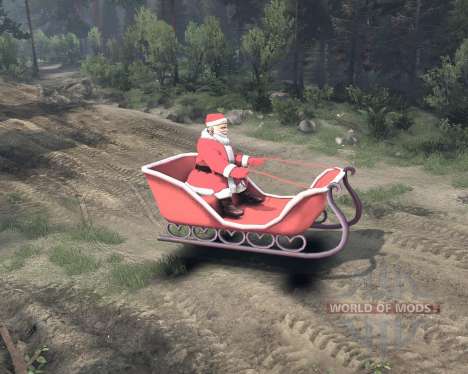 Santa auf Schlitten für Spin Tires