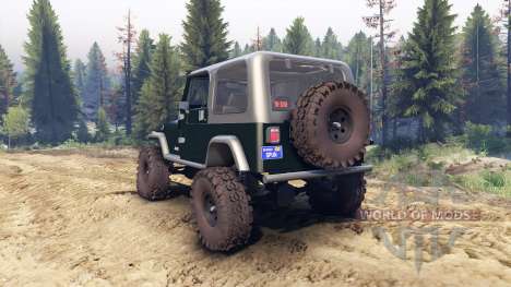 Jeep YJ 1987 dark green pour Spin Tires