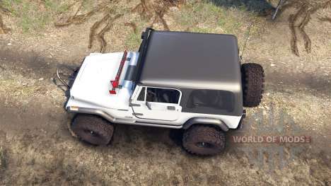 Jeep YJ 1987 white pour Spin Tires