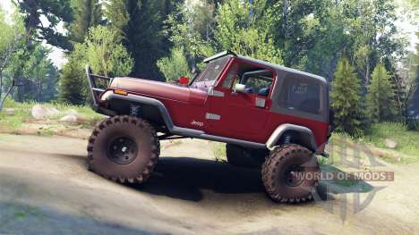 Jeep YJ 1987 maroon pour Spin Tires