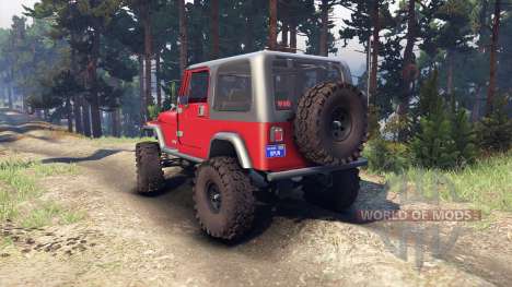 Jeep YJ 1987 red pour Spin Tires
