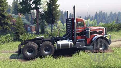 Peterbilt 379 red and black stripe pour Spin Tires