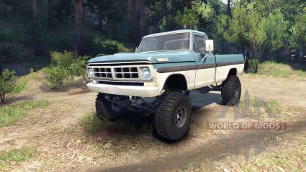Ford F-200 1968 blue and white pour Spin Tires