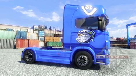 La peau V8 Topline sur le tracteur Scania pour Euro Truck Simulator 2