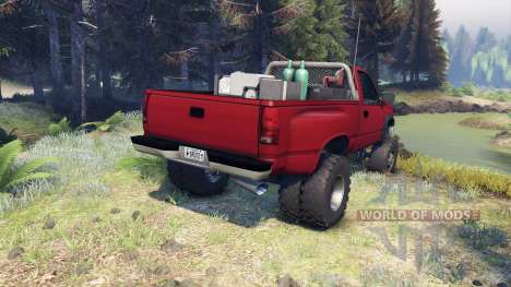 Chevrolet Regular Cab Dually red pour Spin Tires