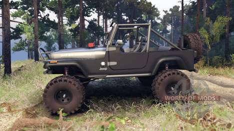 Jeep YJ 1987 Open Top gray pour Spin Tires