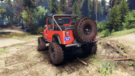 Jeep YJ 1987 Open Top orange pour Spin Tires