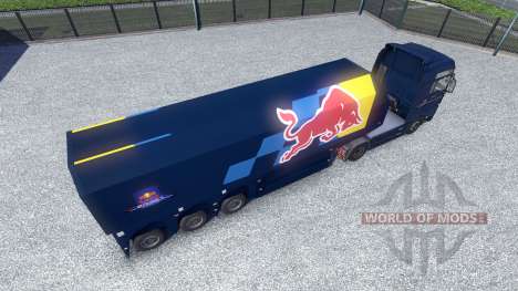 Haut Red Bull Racing Hochglanz auf dem LKW MAN für Euro Truck Simulator 2