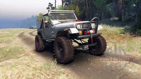 Jeep YJ 1987 Open Top silver pour Spin Tires