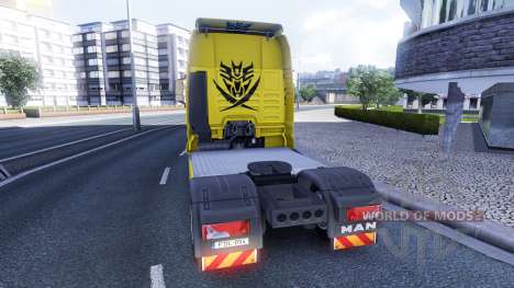 La peau des Transformateurs sur le camion de l'H pour Euro Truck Simulator 2