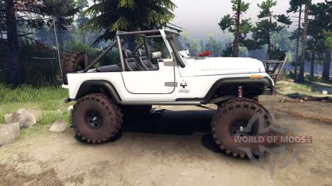Jeep YJ 1987 Open Top white pour Spin Tires