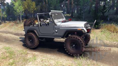Jeep YJ 1987 Open Top silver pour Spin Tires