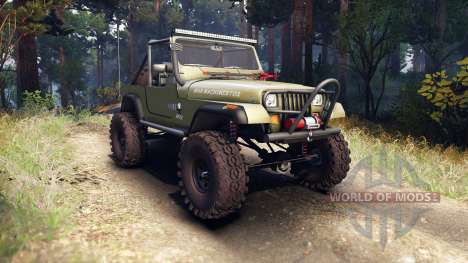 Jeep YJ 1987 Open Top green pour Spin Tires