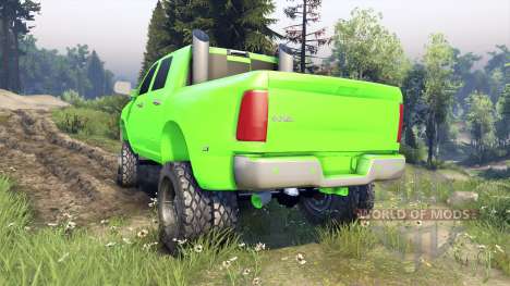 Dodge Ram 3500 dually v1.1 green pour Spin Tires
