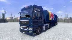 Haut Red Bull Racing Hochglanz auf dem LKW MAN für Euro Truck Simulator 2