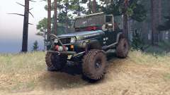 Jeep YJ 1987 Open Top dark green pour Spin Tires