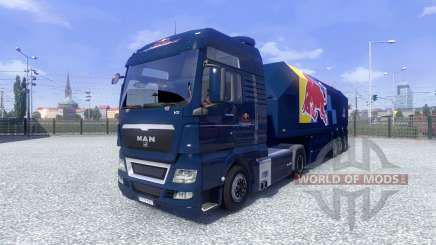 Haut Red Bull Racing Hochglanz auf dem LKW MAN für Euro Truck Simulator 2