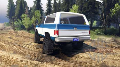 Chevrolet K5 Blazer 1975 blue and white pour Spin Tires