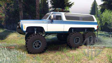 Chevrolet K5 Blazer 1975 Equipped blue and white pour Spin Tires