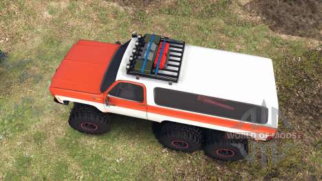 Chevrolet K5 Blazer 1975 6x6 orange and white pour Spin Tires