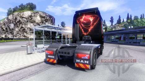 Haut Man Of Steel auf dem LKW MAN für Euro Truck Simulator 2