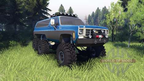 Chevrolet K5 Blazer 1975 Equipped blue and black pour Spin Tires
