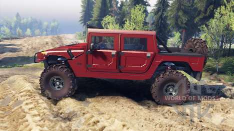 Hummer H1 fire house red pour Spin Tires