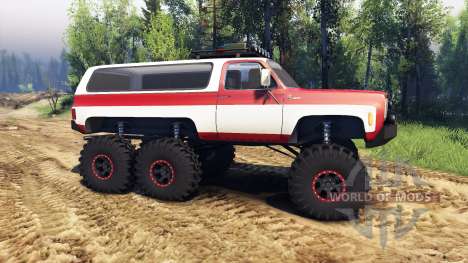 Chevrolet K5 Blazer 1975 Equipped red and white für Spin Tires