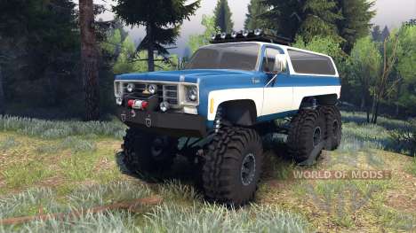 Chevrolet K5 Blazer 1975 Equipped blue and white pour Spin Tires