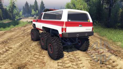 Chevrolet K5 Blazer 1975 Equipped red and white für Spin Tires