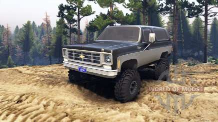 Chevrolet K5 Blazer 1975 black and silver pour Spin Tires