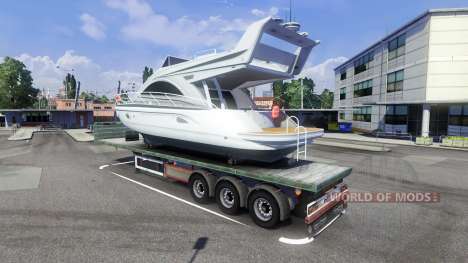 La remorque avec le bateau pour Euro Truck Simulator 2