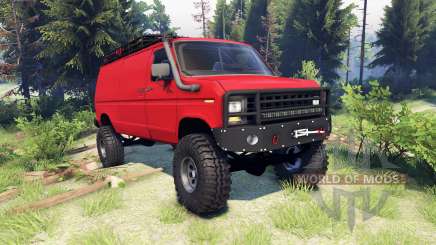 Ford E-350 Econoline 1990 v1.1 red pour Spin Tires
